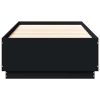 Bedframe met LED-verlichting bewerkt hout zwart 90x200 cm - thumbnail