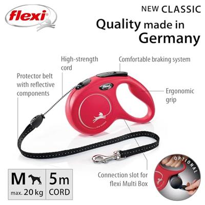Hondenriem Flexi New Classic 5m Rood Maat M