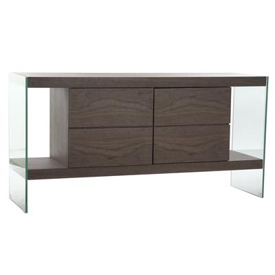 Dressoir DKD Home Decor Kristal Bruin Transparant Walnoot 160 x 45 x 80 cm Hout MDF