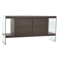 Dressoir DKD Home Decor Kristal Bruin Transparant Walnoot 160 x 45 x 80 cm Hout MDF - thumbnail
