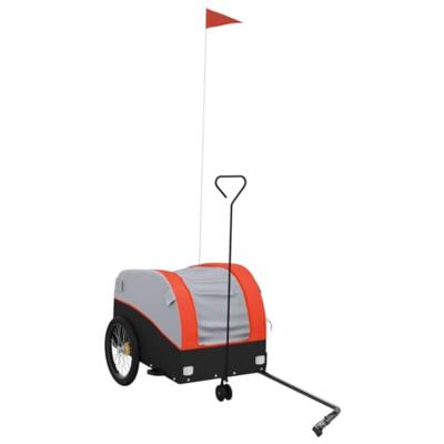 Fietstrailer 30 kg ijzer zwart en oranje - thumbnail