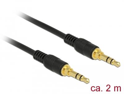 Delock 85549 Audio Verbindingskabel [1x Jackplug male 3,5 mm - 1x Jackplug male 3,5 mm] 2 m Zwart