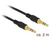 Delock 85549 Audio Verbindingskabel [1x Jackplug male 3,5 mm - 1x Jackplug male 3,5 mm] 2 m Zwart - thumbnail
