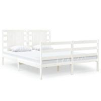 Bedframe zonder matras massief grenenhout wit 120x190 cm - thumbnail
