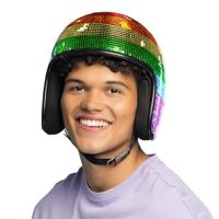 Disco Helm 80s Regenboog - thumbnail