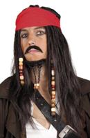 Boland Pruik tobias met bandana, snor en baard - thumbnail