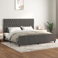 Bedframe zonder matras 200x200 cm fluweel donkergrijs - thumbnail