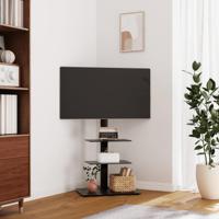 VidaXL Tv-standaard hoekmodel 3-laags voor 32-65 inch zwart - thumbnail