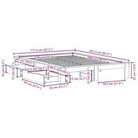 Bedframe zonder matras massief grenenhout wit 150x200 cm - thumbnail