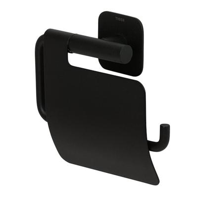 Toiletrolhouder Tiger Colar Met Klep Zwart Toiletrolhouder Tiger Colar Met Klep Zwart