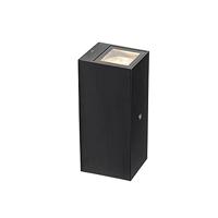 QAZQA Wandlamp zwart 2-lichts IP44 met schemersensor - Baleno II - thumbnail