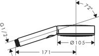 Hansgrohe Handdouche Pulsify Select S 3jet Relaxation EcoSmart 10.5 cm Chroom - thumbnail