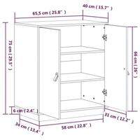 Dressoir 65,5x40x75 cm massief grenenhout grijs - thumbnail