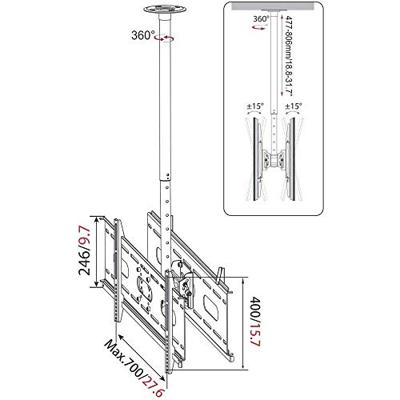 My Wall HP 3 L TV-plafondbeugel 94,0 cm (37) - 160,0 cm (63) Kantelbaar, In hoogte verstelbaar