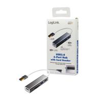 LogiLink UA0306 interface hub USB 3.2 Gen 1 (3.1 Gen 1) Type-A 5000 Mbit/s Zilver, Wit - thumbnail
