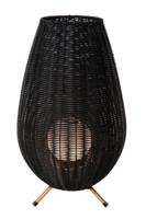 Lucide COLIN IP44 - Oplaadbare Tafellamp Binnen/Buiten - Accu/Batterij - LED 3 StepDim - 1x3W 3000K - IP44 - Zwart - thumbnail