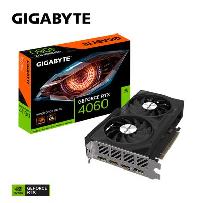 GIGABYTE GeForce RTX 4060 WINDFORCE OC 8G grafische kaart 2x HDMI, 2x DisplayPort, DLSS 3