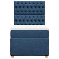 Boxspring met matras stof blauw 100x200 cm - thumbnail