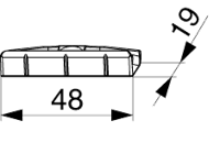 Sluitplaat hout vlak sponning 20mm zilv. - thumbnail