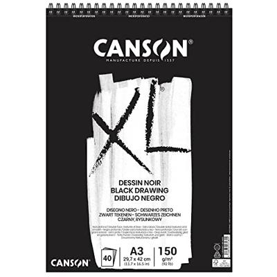 Canson tekenblok XL 150g/m² ft A3, 40 vel, zwart Canson tekenblok XL 150g/m² ft A3, 40 vel, zwart