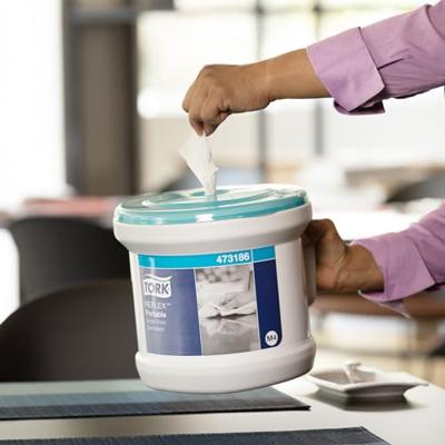 TORK 473186 Reflex™ Papierenhanddoekdispenser Kunststof Wit, Turquoise 1 stuk(s) - thumbnail