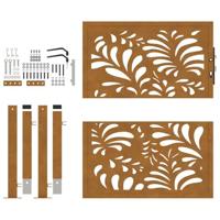 Poort met golfontwerp 105x105 cm weervast staal - thumbnail