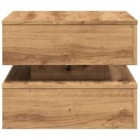 Salontafel met LED-verlichting 50x50x40cm artisanaal eikenkleur - thumbnail