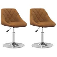 VidaXL Eetkamerstoelen draaibaar 2 st fluweel bruin - thumbnail