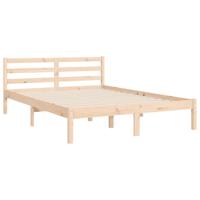 Bedframe met hoofdbord massief hout 160x200 cm - thumbnail
