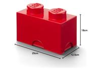 Room Copenhagen LEGO Storage Brick 2 Rood opbergdoos - thumbnail