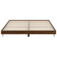Bedframe bewerkt hout bruineikenkleurig 200x200 cm - thumbnail