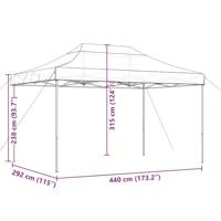 Partytent inklapbaar pop-up 440x292x315 cm bruin - thumbnail