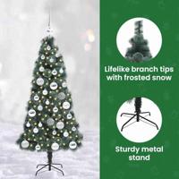 Kunstkerstboom met verlichting en ballenset Groen 120 cm PET - thumbnail
