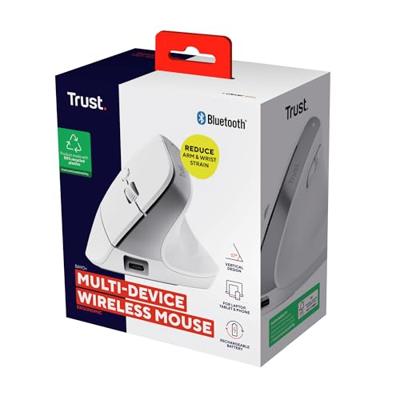 Trust BAYO+ Muis Bluetooth Optisch Wit 6 Toetsen 2400 dpi Geïntegreerd scrollwiel Trust BAYO+ Muis Bluetooth Optisch Wit 6 Toetsen 2400 dpi Geïntegreerd scrollwiel