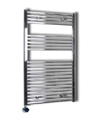 Elektrische Design Radiator Sanicare Plug & Play 111,8x45 cm Chroom 596 Watt Met Chroom Thermostaat Links Sanicare