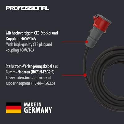 Brennenstuhl CEE verlengsnoer IP44 25m zwart H07RN-F 5G2,5 5-polig - 1167720