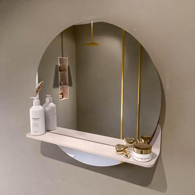 MONDIAZ SPOT spiegel rond 60cm met Spiegelplanchet kleur Rosee.