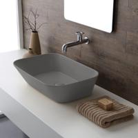 Waskom By Goof Mees Design Opbouw Wastafel Rechthoek 60x42 cm Mat Grijs By Goof - thumbnail