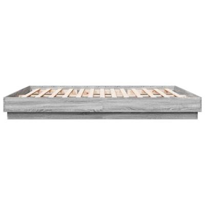 Bedframe met LED-verlichting grijs sonoma eikenkleur 200x200 cm