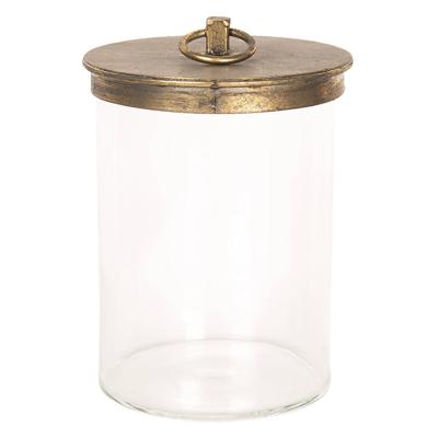 Clayre & Eef Voorraadpot Ø 15x25 cm Glas Rond Voorraadbus