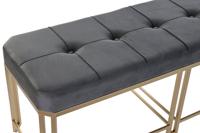 Kruk DKD Home Decor Grijs Metaal Fluweel (120 x 40 x 47 cm) - thumbnail