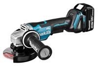 Makita dga508rtj 18v haakse slijper 125mm 5,0ah accu (2 st), snellader, mbox, met veiligheidsschakelaar - thumbnail