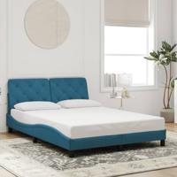 Bedframe met LED zonder matras fluweel blauw 140x200 cm - thumbnail