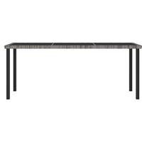 Tuintafel 180x70x73 cm poly rattan grijs - thumbnail