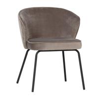WOOOD Eetkamerstoel 'Admit' Velvet, kleur khaki - thumbnail