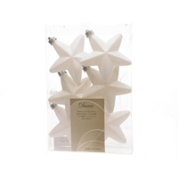 Ster plastic glans-mat-glitter 7,5 cm winterwit KSD - Ksd - thumbnail