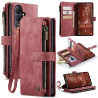 Caseme Samsung Galaxy S26 PU leren hoesje - portemonnee - Rood - thumbnail