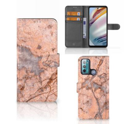 Motorola Moto G60 | Bookcase | Marmer Oranje