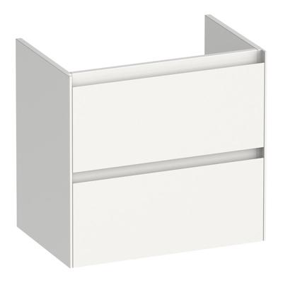 Brauer Inspire - Onderkast Ondiep - 60 cm - met 2 Softclose Lades Greeploos en 1 Sifon Uitsparing - Hoogglans Wit