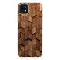 Stevig Telefoonhoesje voor OPPO A53 5G | A73 5G Wooden Cubes - thumbnail